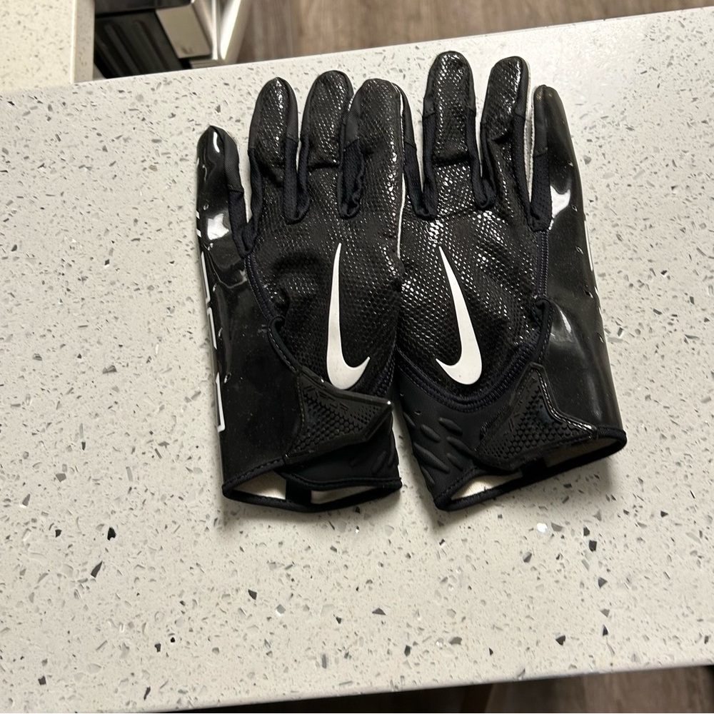 Nike Black and White Football Gloves
